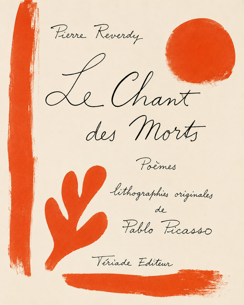 chant des morts: french typographic, vintage picasso style, eclectic gallery
