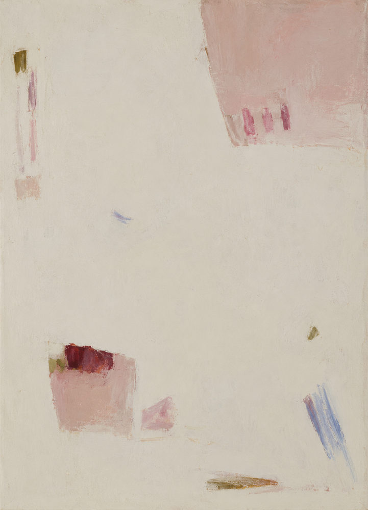edge marks: neutral oatmeal beige, dusty pink and blue, modern negative space