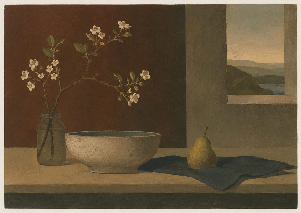 pear blossom: contemporary realist, quiet luxury oxblood sage