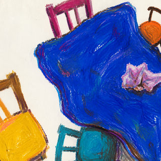 blue tablecloth