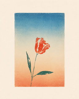 floral linocut