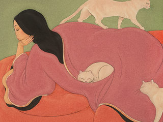 robe and cats